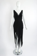 Vintage Karl Lagerfeld Layered Pointed Hem Dress on Mannequin front at Recess Los Angeles