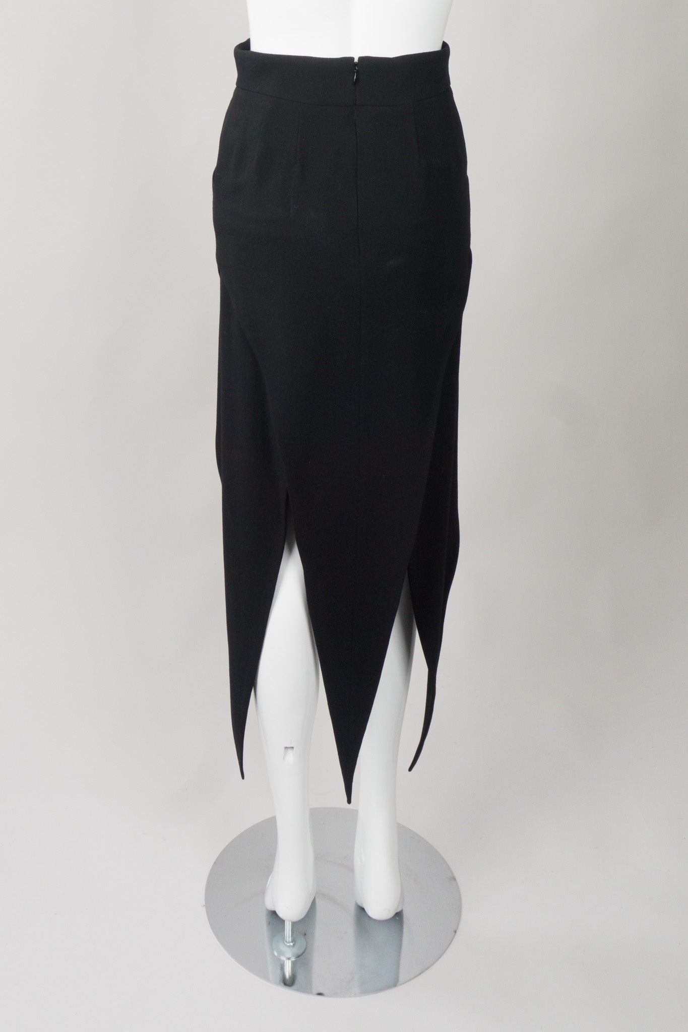 Karl Lagerfeld Wool High Waist Pointed Hem Skirt
