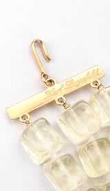 Recess Los Angeles Vintage Karl Lagerfeld Resin Frosted Cubes Chain Link Gold Collar Choker