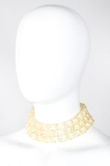 Recess Los Angeles Vintage Karl Lagerfeld Resin Frosted Cubes Chain Link Gold Collar Choker