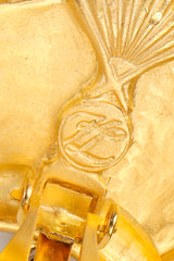 Recess Vintage Karl Lagerfeld Signature Stamp on goldtone metal