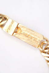 Recess Los Angeles Designer Consignment Vintage Karl Lagerfeld Chunky Thick Cuban Curb Chain Logo Choker Collar Necklace