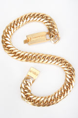 Recess Los Angeles Designer Consignment Vintage Karl Lagerfeld Chunky Thick Cuban Curb Chain Logo Choker Collar Necklace