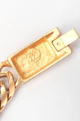 Recess Los Angeles Designer Consignment Vintage Karl Lagerfeld Chunky Thick Cuban Curb Chain Logo Choker Collar Necklace