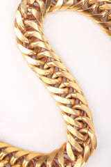 Recess Los Angeles Designer Consignment Vintage Karl Lagerfeld Chunky Thick Cuban Curb Chain Logo Choker Collar Necklace