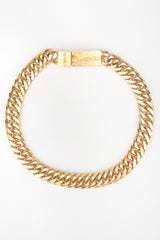 Recess Los Angeles Designer Consignment Vintage Karl Lagerfeld Chunky Thick Cuban Curb Chain Logo Choker Collar Necklace