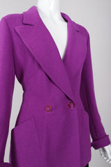 Recess Los Angeles Vintage Karl Lagerfeld Radiant Orchid Bouclé Jacket & Pleated Skirt Set