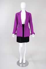 Recess Los Angeles Vintage Karl Lagerfeld Radiant Orchid Bouclé Jacket & Pleated Skirt Set