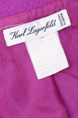 Recess Los Angeles Vintage Karl Lagerfeld Radiant Orchid Bouclé Jacket & Pleated Skirt Set