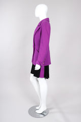Recess Los Angeles Vintage Karl Lagerfeld Radiant Orchid Bouclé Jacket & Pleated Skirt Set