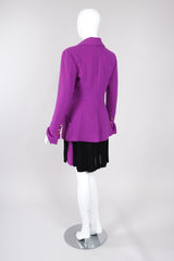 Recess Los Angeles Vintage Karl Lagerfeld Radiant Orchid Bouclé Jacket & Pleated Skirt Set