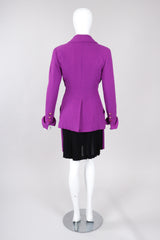 Recess Los Angeles Vintage Karl Lagerfeld Radiant Orchid Bouclé Jacket & Pleated Skirt Set