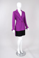 Recess Los Angeles Vintage Karl Lagerfeld Radiant Orchid Bouclé Jacket & Pleated Skirt Set