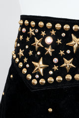 Vintage Katherine Baumann Black Studded Suede Fringe Belt detail