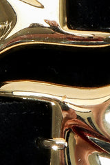 Vintage Katherine Baumann Black Studded Suede Fringe Belt buckle wear