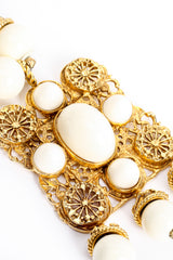 Vintage Kenneth Lane Filigree Bone Bead Layering Necklace pendant detail at Recess Los Angeles