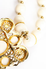 Vintage Kenneth Lane Filigree Bone Bead Layering Necklace pendant wear at Recess Los Angeles