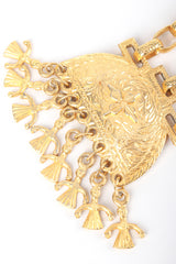 Recess Designer Consignment Vintage Kenneth Lane Egyptian Revival Bird Plate Pendant Necklace Los Angeles Resale