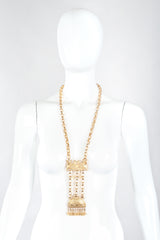 Recess Designer Consignment Vintage Kenneth Lane Egyptian Revival Bird Plate Pendant Necklace Los Angeles Resale