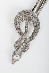 Vintage Kenneth Lane Silver Crystal Studded Snake Belt at Recess Los Angeles
