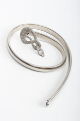 Vintage Kenneth Lane Silver Crystal Studded Snake Belt Coil at Recess Los Angeles