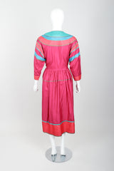Vintage Kenzo Colorblock Silk Peasant Dress on mannequin back at Recess Los Angeles