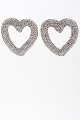 Recess Los Angeles Vintage Kirks Folly Pierced Rhinestone Heart Earrings
