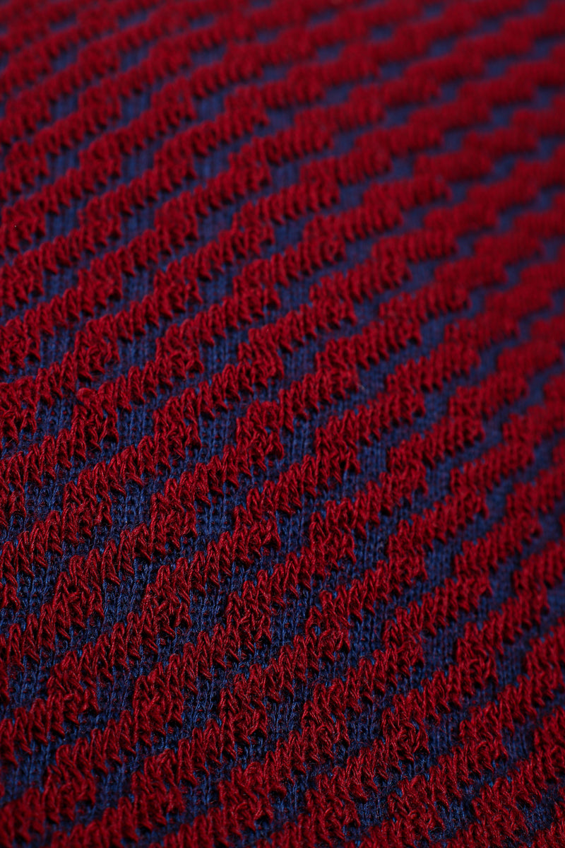 Vintage Koos Van Den Akker Textured Knit Swing Patchwork Coat fabric at Recess LA