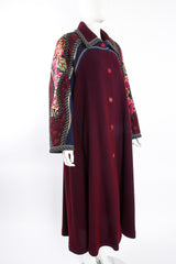 Vintage Koos Van Den Akker Textured Knit Swing Patchwork Coat on Mannequin angle at Recess LA