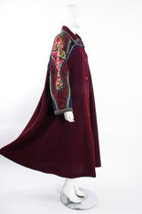 Vintage Koos Van Den Akker Textured Knit Swing Patchwork Coat on Mannequin full at Recess LA