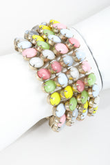 Vintage Kramer of New York Pastel Cadbury Egg Cuff Bracelet on mannequin at Recess Los Angeles