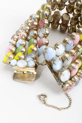 Vintage Kramer of New York Pastel Cadbury Egg Cuff Bracelet box tab closure