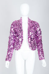 Vintage Krizia Top Shrunken Paillette Sequin Jacket on Mannequin, front, at Recess