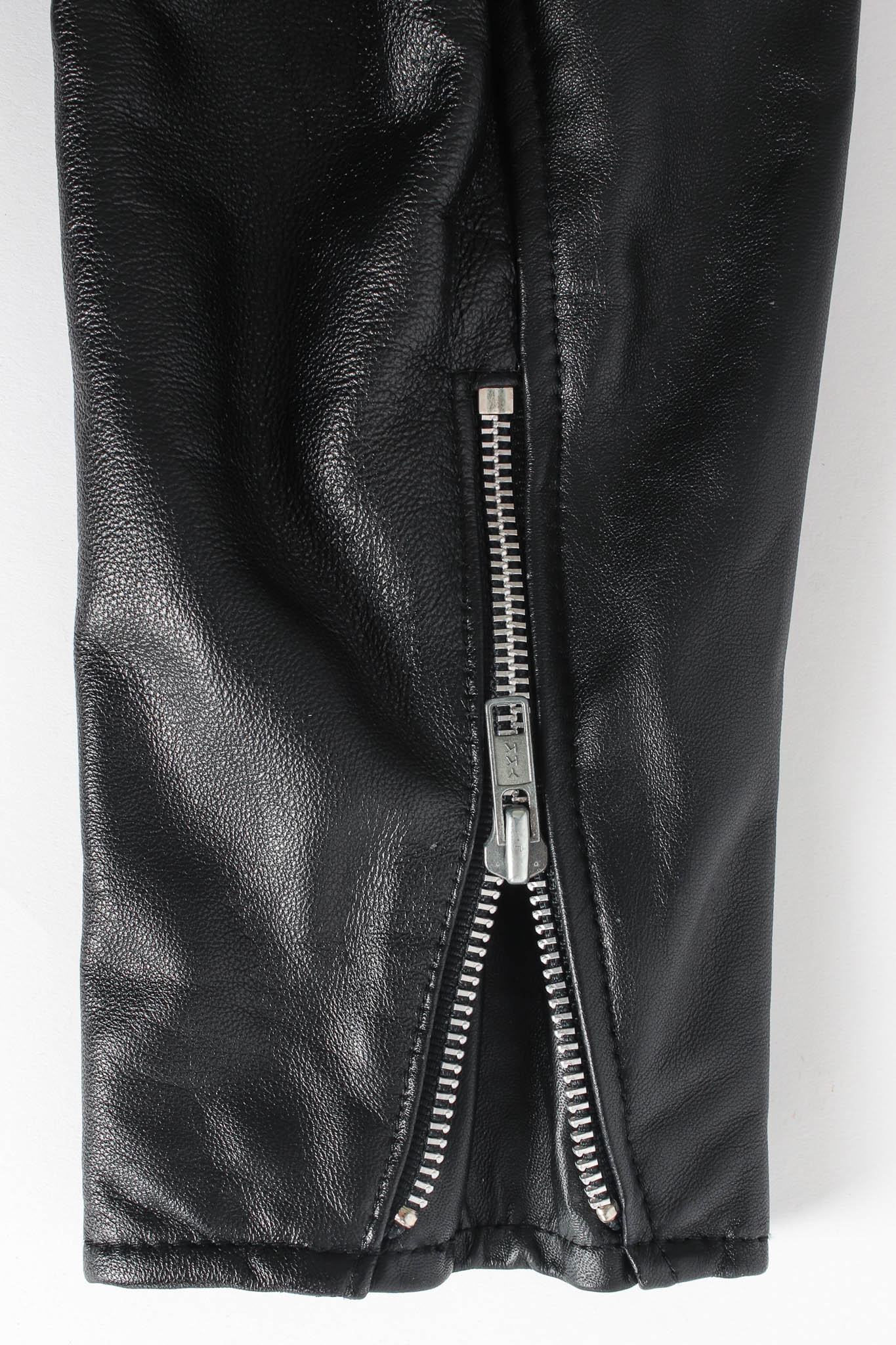 Vintage L.A. Roxx Leather Rhinestone & Studded Jacket zipper rise @ Recess LA