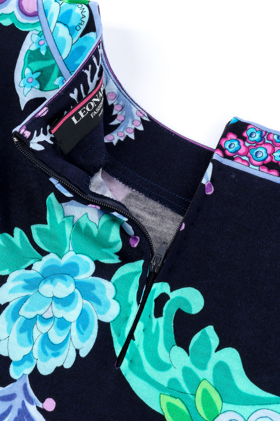 Leonard multi-floral print blouse zipper closure @recessla