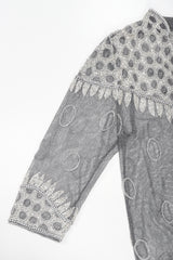 Recess Designer Consignment Vintage L'Affaire Gunmetal Sheer Beaded Duster Robe Jacket Los Angeles Resale