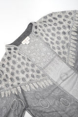 Recess Designer Consignment Vintage L'Affaire Gunmetal Sheer Beaded Duster Robe Jacket Los Angeles Resale