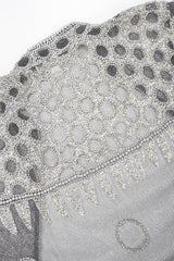 Recess Designer Consignment Vintage L'Affaire Gunmetal Sheer Beaded Duster Robe Jacket Los Angeles Resale