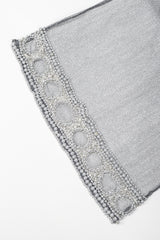 Recess Designer Consignment Vintage L'Affaire Gunmetal Sheer Beaded Duster Robe Jacket Los Angeles Resale