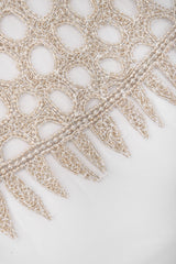 Recess Los Angeles Vintage L'Affaire Sheer Gold Beaded Bridal Kimono Duster Robe