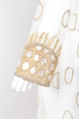 Recess Los Angeles Vintage L'Affaire Sheer Gold Beaded Bridal Kimono Duster Robe