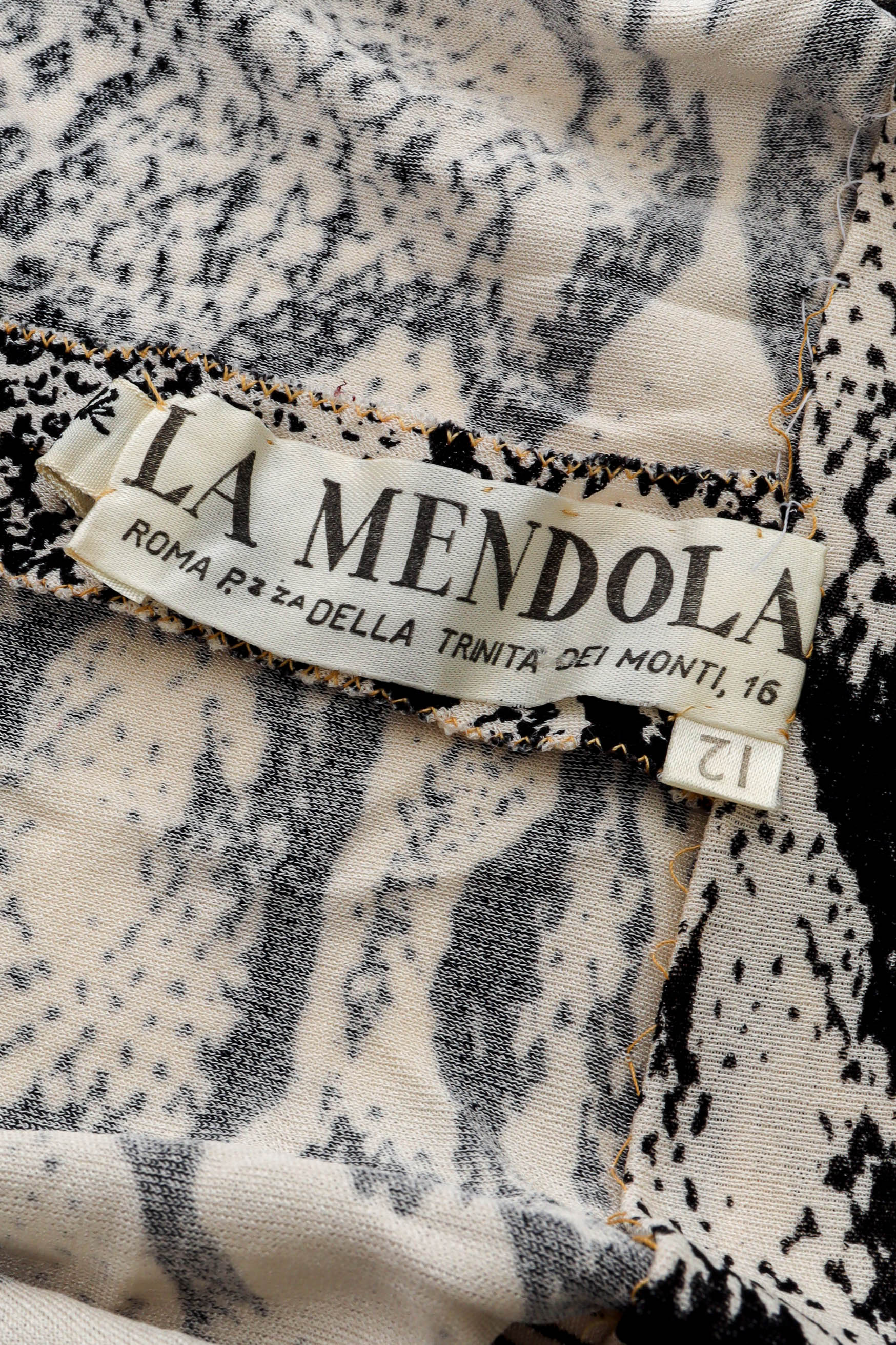 Vintage La Mendola Snake Lace Up Dress tag detail @ Recess LA