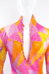 Vintage La Mendola Geometric Silk Jersey Dress on Mannequin buttons open @ Recess LA