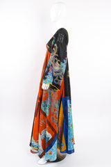 Vintage La Vetta Beverly Hills Patchwork Scarf Dress on Mannequin side at Recess Los Angeles