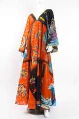Vintage La Vetta Beverly Hills Patchwork Scarf Dress on Mannequin angle at Recess Los Angeles