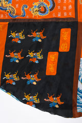 Vintage La Vetta Beverly Hills Patchwork Scarf Dress fabric print detail at Recess Los Angeles