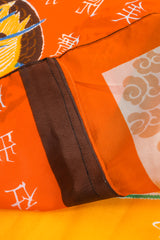 Vintage La Vetta Beverly Hills Patchwork Scarf Dress fabric seam detail at Recess Los Angeles