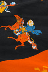 Vintage La Vetta Beverly Hills Patchwork Scarf Dress fabric print detail at Recess Los Angeles