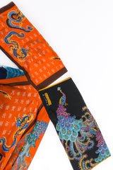 Vintage La Vetta Beverly Hills Patchwork Scarf Dress flat sleeve detail at Recess Los Angeles