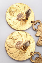 Recess Los Angeles Vintage La Porte Bleue Brass Eagle Drop Earrings Egyptian Revival Scarab